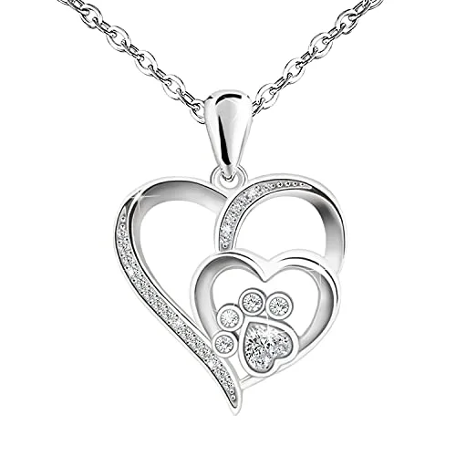 Sterling Silver Pet Paw Print Necklace