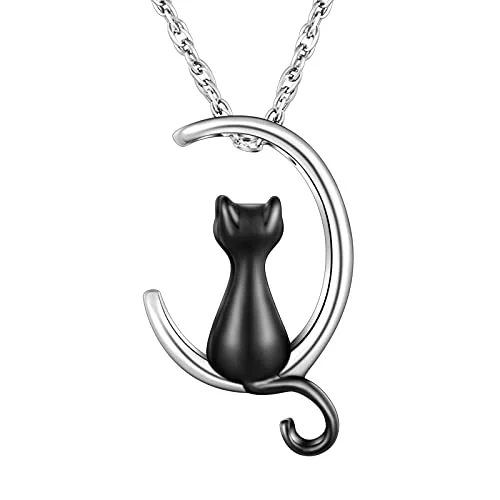 Moon Cat Ashes Urn Necklace