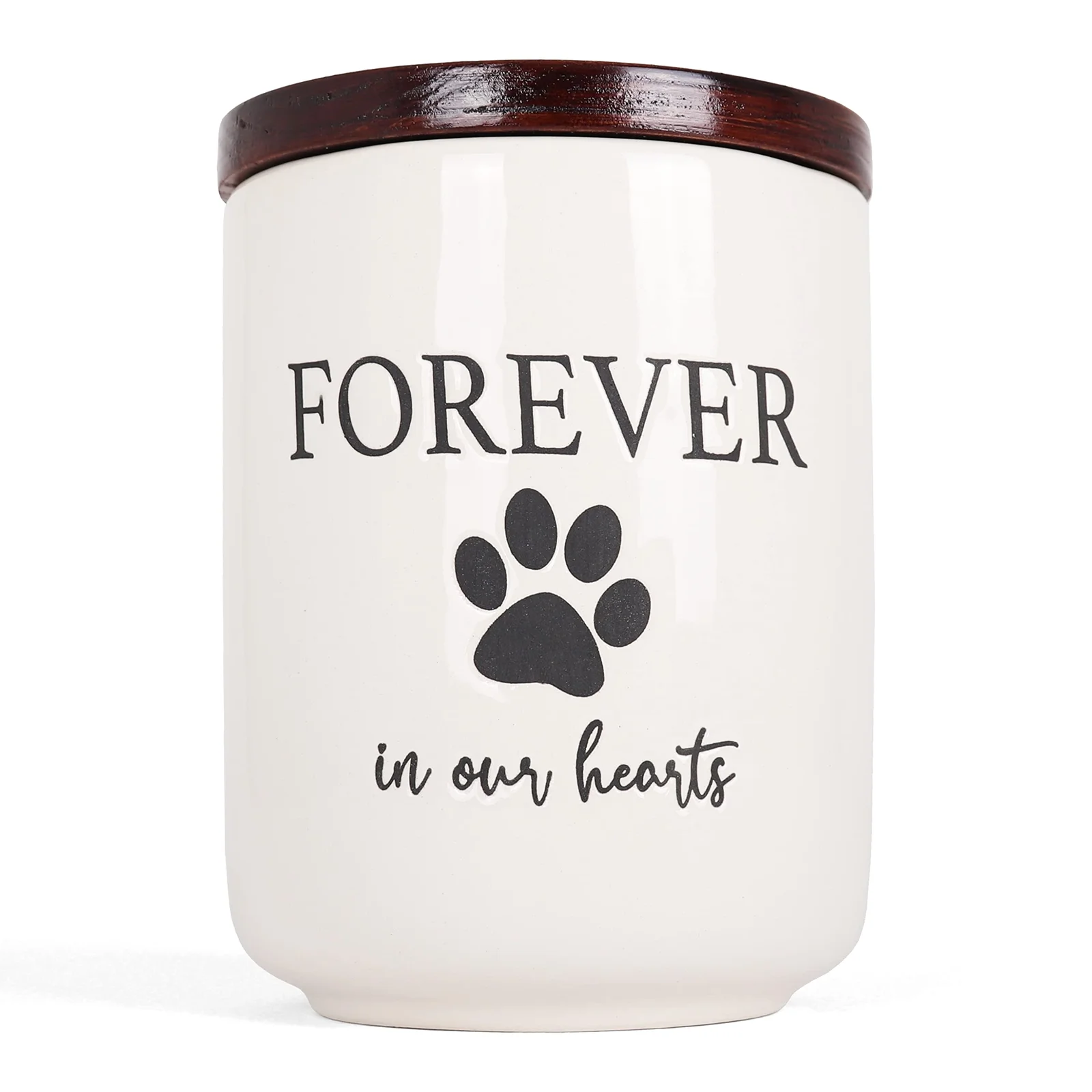 Ceramic Paw Print Dog Urn for Ashes